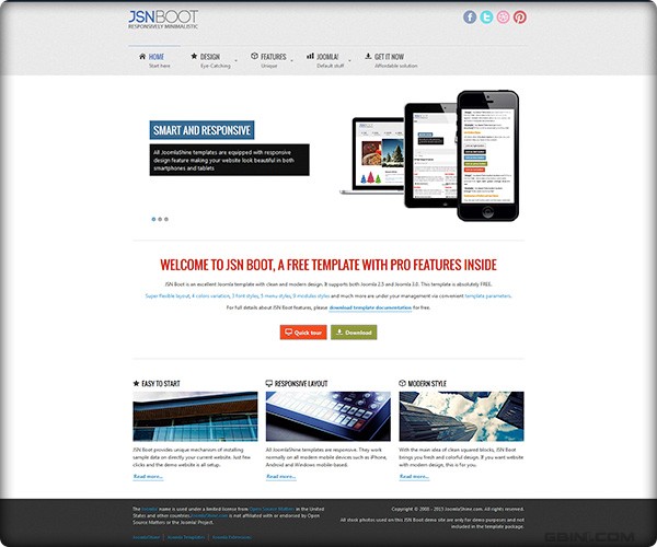 免费的Joomla! 网站模板 - JSN Boot 
