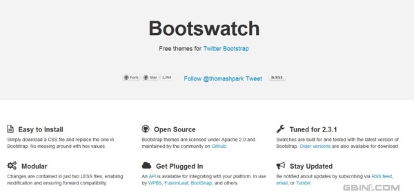 免费的Twitter bootstrap主题模板 - Bootswatch 